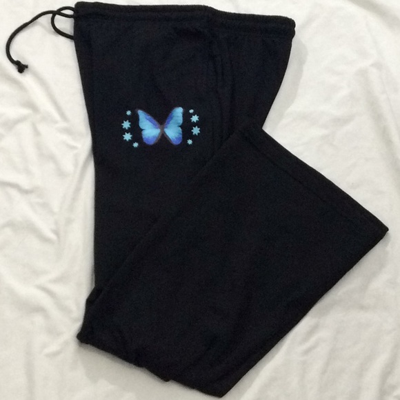 Mighty Fine Juniors Butterfly Flare  Fleece Pants - Picture 8 of 8